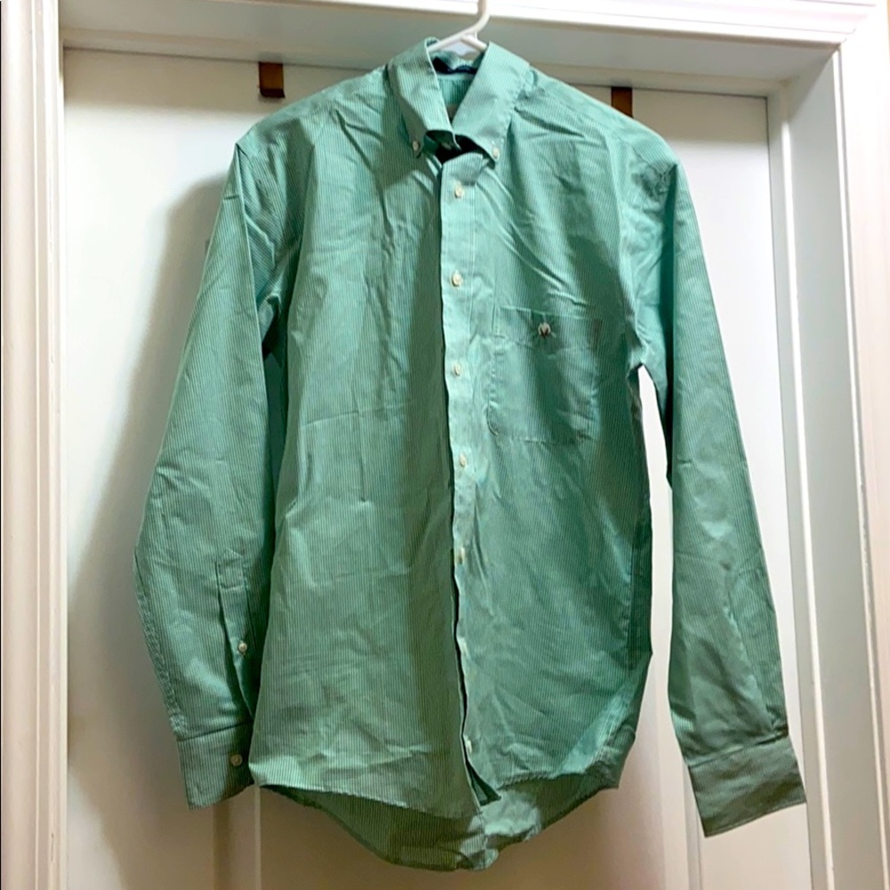 Cotton Brothers green plaid woven shirt small